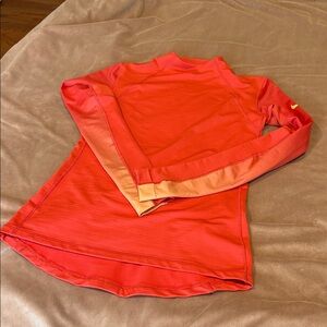 Nike Pro Hyperwarm Women's Coral/Orange Long Sleeve Top - Large